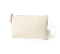 Neceser 100% Algodón Orgánico de 175g/m2 en Tono Natural. Neceser de Mujer Cierre Cremallera y Tirador a Juego. Bolsa Cosméticos. Neceser para Maquillaje Viaje (Crudo)