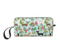 Neceser acolchado de espuma con estampado de piña de perro, organizador simple, bolsa de viaje ligera para ahorrar espacio