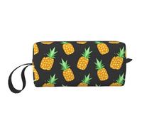 Neceser acolchado de espuma con estampado de piña, organizador simple, bolsa de viaje ligera para ahorrar espacio