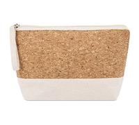 Neceser Algodón-Corcho Mujer con Cremallera. Bolsa Cosméticos. Neceser para Maquillaje Viaje