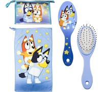 Neceser Aseo Viaje Accesorios Bluey con Peine, Toalla y Bolsa de Bluey - Neceser Aseo Bluey para Viaje o Escuela