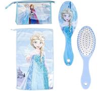 Neceser Aseo Viaje Accesorios Frozen con Peine, Toalla y Bolsa de Frozen - Neceser Aseo Frozen para Viaje o Escuela