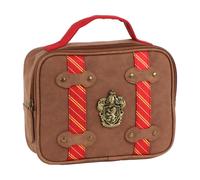 Lonchera Harry Potter Gryffindor con diseño vintage tipo baúl | Neceser térmico con escudo metálico y asa roja para escuela, trabajo o viaje