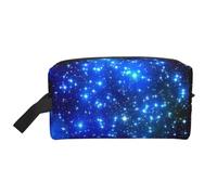 Neceser azul con estampado de estrellas brillantes para hombre, bolsa de aseo de viaje, bolsa de cosméticos de gran capacidad para mujeres, White, Talla única
