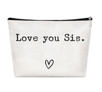 Neceser Best Sister Ever, organizador de artículos de tocador para hermana | Divertido cumpleaños de Navidad, bolsa de higiene portátil grande para accesorios de aseo de champú, Te amo hermana, Refer