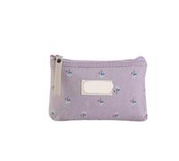 Neceser Bolsa de Maquillaje de Lona Estampada for Mujer, Impermeable, portátil, for Estudiantes, Neceser de Viaje(Purple)