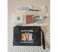 Neceser, Bolsa, Kit para Gatos Productos de estética y Salud. Bálsamo para patitas, Limpiador lagrimal, Tijera cortauñas, bastoncillos