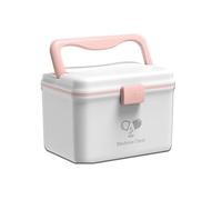 Neceser Botiquin, Botiquín, Botiquin de Primeros Auxilios Viaje, caja de Medicamentos Multifuncional para el Hogar, caja de Medicamentos de Doble capa con Cerradura de Seguridad, con asa Cómoda(White,