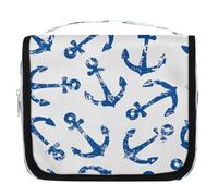 Neceser colgante de anclas retro, bolsa de aseo de viaje, cosméticos, maquillaje, organizador impermeable, bolsa de ducha, bolsa de belleza para mujeres y niñas, multicolor, 9x4x18.5 in