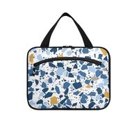 Neceser colgante de viaje con diseño de terrazo azul glorioso para hombres con gancho, bolsa de diseño para artículos de aseo personal para viajes, neceser de trabajo, bolsa de maquillaje para mujer
