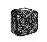 Neceser colgante de viaje con patrón de telaraña, estuche de maquillaje, organizador de cosméticos para hombres y mujeres