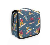 Neceser colgante de viaje, kit de patrón de snowboard, estuche de maquillaje, organizador de cosméticos para hombres y mujeres