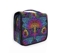 Neceser colgante de viaje, mandalas, cachemira, libélula, para mujeres, hombres y niñas, diseño de animales indios, impermeable, organizador de cosméticos para artículos esenciales de viaje,