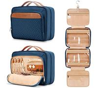 COOSKY Neceser colgante de viaje para mujer, con capacidad para champú de tamaño completo, con compartimento organizador de joyas, bolsa de maquillaje extragrande, bolsa de cosméticos impermeable,