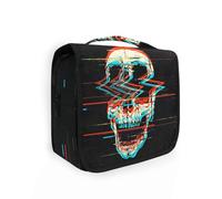 Neceser colgante de viaje retro Día Ot The Dead Screaming Skull para mujeres, hombres y niñas, Halloween, gótico, impermeable, bolsa organizadora de cosméticos para artículos esenciales de viaje,