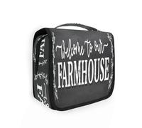 Neceser colgante de viaje Welcome to The Farmhouse Cozy para mujeres, hombres y niñas, bolsa organizadora de maquillaje impermeable para artículos esenciales de viaje, multicolor, Neceser