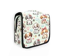 Neceser colgante para mujer, diseño de unicornios, arco iris y nubes, organizador de artículos de aseo portátil, bolsas de lavado, bolsa de maquillaje, bolsa de cosméticos, Dog I8357, Talla única