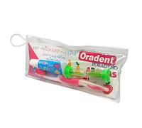 Neceser Completo de Limpieza Dental Infantil FORADYNO con aroma a Fresa · Pasta Dentífrica Junior + Cepillo de Dientes + Reloj de Arena · Cronometra el cepillado · Incluye Neceser de Plástico