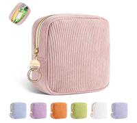 Neceser Compresas Bolso de Almacenamiento para Compresas Algodon Tampones Bolsa Menstrual con Cremallera de Servilletas Sanitarias Bolsas Portátil para Mujers Regalo para Adolescentes Niñas(Rosa)