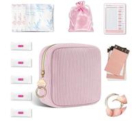 Neceser Compresas Niñas Set de Bolsas para Compresas Algodon Tampones con Producto Sanitario Bolsa Menstrual de Servilletas Sanitarias Bolsas Portátil para Mujers Regalo Adolescentes Niña(Rosa)