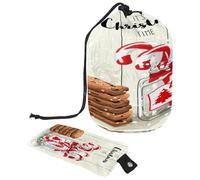Neceser con cordón, bastones de caramelo y galletas de chocolate en tarro de cristal, bolsa de lavado con forma de barril, bolsa de cosméticos, bolsa organizadora de maquillaje de viaje + bolsa