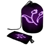 Neceser con cordón, bolsa de aseo con forma de barril de flores fluorescentes, bolsa organizadora de maquillaje de viaje + bolsa pequeña, multicolor, 9.9x6.9in/25.2x17.6cm;6x3.5in/15.2x8.8cm, Neceser