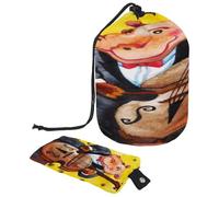 Neceser con cordón, bolsa de aseo con forma de barril de hipopótamo, bolsa organizadora de maquillaje de viaje + bolsa pequeña, multicolor, 9.9x6.9in/25.2x17.6cm;6x3.5in/15.2x8.8cm, Neceser