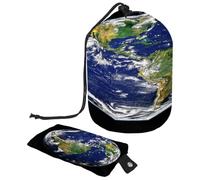 Neceser con cordón, bolsa de aseo con forma de barril de tierra, bolsa organizadora de maquillaje de viaje + bolsa pequeña, multicolor, 9.9x6.9in/25.2x17.6cm;6x3.5in/15.2x8.8cm, Neceser