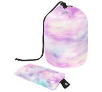 Neceser con cordón, bolsa de aseo con forma de barril rosa galaxia, bolsa organizadora de maquillaje de viaje + bolsa pequeña, multicolor, 9.9x6.9in/25.2x17.6cm;6x3.5in/15.2x8.8cm, Neceser