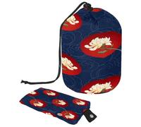 Neceser con cordón, bolsa organizadora de maquillaje de viaje con diseño de peonía nacional china y flores de peonía, bolsa pequeña, multicolor, 9.9x6.9in/25.2x17.6cm;6x3.5in/15.2x8.8cm, Neceser