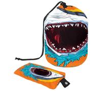 Neceser con cordón, bolsa organizadora de maquillaje de viaje con forma de barril de ataque de tiburón + bolsa pequeña, multicolor, 9.9x6.9in/25.2x17.6cm;6x3.5in/15.2x8.8cm, Neceser