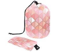 Neceser con cordón, bolsa organizadora de maquillaje de viaje con forma de barril de hoja de oro rosa + bolsa pequeña, multicolor, 9.9x6.9in/25.2x17.6cm;6x3.5in/15.2x8.8cm, Neceser