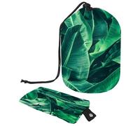 Neceser con cordón, bolsa organizadora de maquillaje de viaje con forma de barril de hoja de plátano tropical + bolsa pequeña, multicolor, 9.9x6.9in/25.2x17.6cm;6x3.5in/15.2x8.8cm, Neceser
