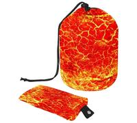 Neceser con cordón, bolsa organizadora de maquillaje de viaje con forma de barril de magma, color naranja lava y bolsa pequeña, multicolor, 9.9x6.9in/25.2x17.6cm;6x3.5in/15.2x8.8cm, Neceser