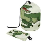 Neceser con cordón, bolsa organizadora de maquillaje de viaje con forma de barril, diseño de dinosaurio y bestia salvaje, multicolor, 9.9x6.9in/25.2x17.6cm;6x3.5in/15.2x8.8cm, Neceser