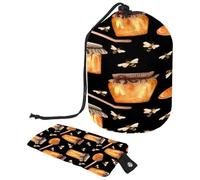Neceser con cordón, diseño de abejas voladoras y tarro de miel, bolsa de aseo con forma de barril, bolsa organizadora de maquillaje de viaje + bolsa pequeña, multicolor,
