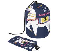 Neceser con cordón, diseño de alpaca divertida con texto en inglés "I Choose to Be a Unicorni", bolsa organizadora de maquillaje de viaje + bolsa pequeña, multicolor,