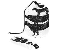 Neceser con cordón, diseño de animales de granja, vaca, cerdo, cordero y pollo, bolsa organizadora de maquillaje de viaje + bolsa pequeña, multicolor, 9.9x6.9in/25.2x17.6cm;6x3.5in/15.2x8.8cm, Neceser