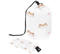 Neceser con cordón, diseño de dibujos animados Shiba Inu con forma de barril y cara y pata, bolsa de cosméticos, bolsa organizadora de maquillaje de viaje + bolsa pequeña, multicolor,