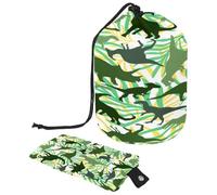 Neceser con cordón, diseño de dinosaurio jurásico tropical con forma de barril, bolsa organizadora de maquillaje de viaje + bolsa pequeña, multicolor, 9.9x6.9in/25.2x17.6cm;6x3.5in/15.2x8.8cm, Neceser