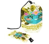 Neceser con cordón, diseño de feliz día de la madre tierra con bonito planeta en forma de barril, bolsa organizadora de maquillaje de viaje + bolsa pequeña, multicolor,