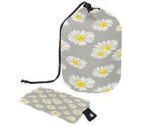 Neceser con cordón, diseño de flores de manzanilla, bolsa de aseo con forma de barril, bolsa organizadora de maquillaje de viaje + bolsa pequeña, multicolor, 9.9x6.9in/25.2x17.6cm;6x3.5in/15.2x8.8cm,