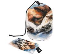 Neceser con cordón, diseño de Jack Russel con forma de barril de acuarela, bolsa organizadora de maquillaje de viaje + bolsa pequeña, multicolor, 9.9x6.9in/25.2x17.6cm;6x3.5in/15.2x8.8cm, Neceser