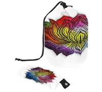 Neceser con cordón, diseño de mandalas de flor de loto, bolsa de aseo con forma de barril, bolsa organizadora de maquillaje de viaje + bolsa pequeña, multicolor,