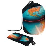 Neceser con cordón, diseño de mapa de la Tierra, bolsa de aseo con forma de barril, bolsa organizadora de maquillaje de viaje + bolsa pequeña, multicolor, 9.9x6.9in/25.2x17.6cm;6x3.5in/15.2x8.8cm,