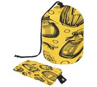 Neceser con cordón, diseño de panal de abeja y tarro de miel en forma de barril, bolsa de cosméticos, bolsa organizadora de maquillaje de viaje + bolsa pequeña, multicolor,