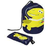 Neceser con cordón, diseño de piloto de dinosaurio, bolsa de aseo con forma de barril, bolsa organizadora de maquillaje de viaje + bolsa pequeña, multicolor, 9.9x6.9in/25.2x17.6cm;6x3.5in/15.2x8.8cm,