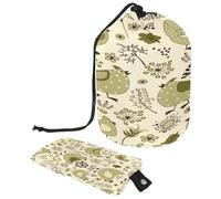 Neceser con cordón, diseño de pollo en el jardín, bolsa de aseo con forma de barril, bolsa organizadora de maquillaje de viaje + bolsa pequeña, multicolor, 9.9x6.9in/25.2x17.6cm;6x3.5in/15.2x8.8cm,