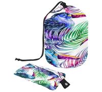 Neceser con cordón, diseño de tucanes de acuarela, con forma de barril, bolsa organizadora de maquillaje de viaje + bolsa pequeña, multicolor, 9.9x6.9in/25.2x17.6cm;6x3.5in/15.2x8.8cm, Neceser