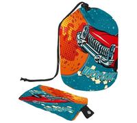 Neceser con cordón, divertido bolso de aseo con forma de barril de tierra, bolsa organizadora de maquillaje de viaje + bolsa pequeña, multicolor, 9.9x6.9in/25.2x17.6cm;6x3.5in/15.2x8.8cm, Neceser